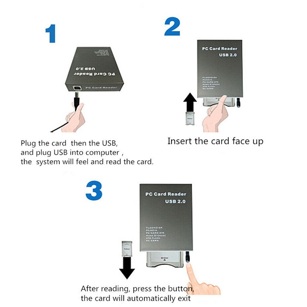 1PC USB 2.0 to PC ATA PCMCIA Adapter Flash Disk Memory Card Reader Plug & Play