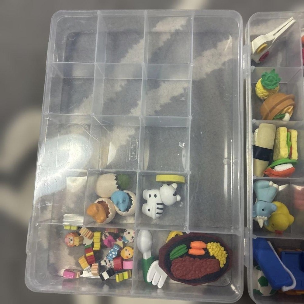 food character shape eraser set #789a84