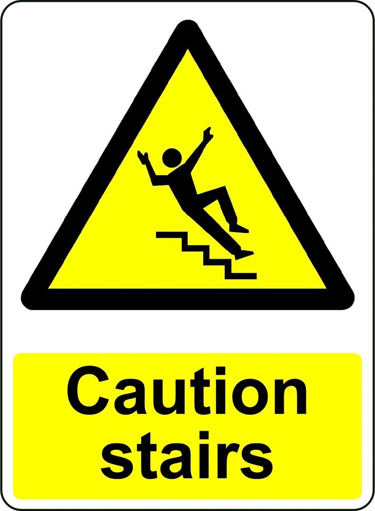 WARNING CAUTION STAIRS Sticker Decal XV
