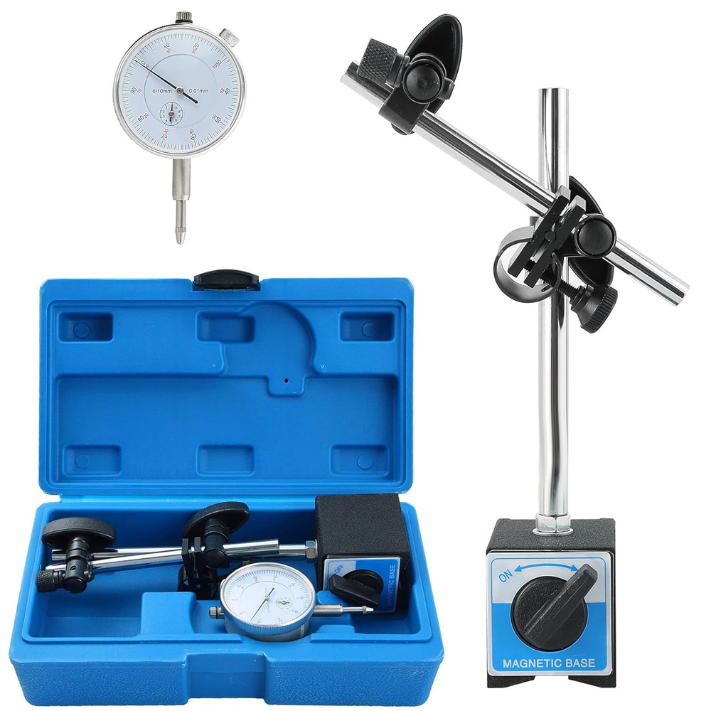 Dial Indicator with Magnetic Base | 130Lbs Magnetic Base with Fine Adjustment an