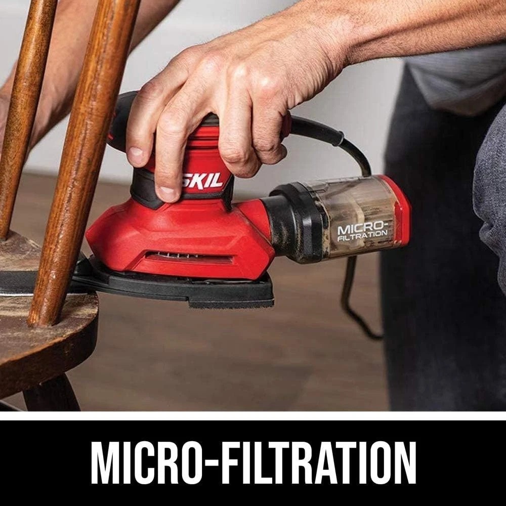 Corded Multi-Function Detail Sander with Micro-Filter Dust Collection System