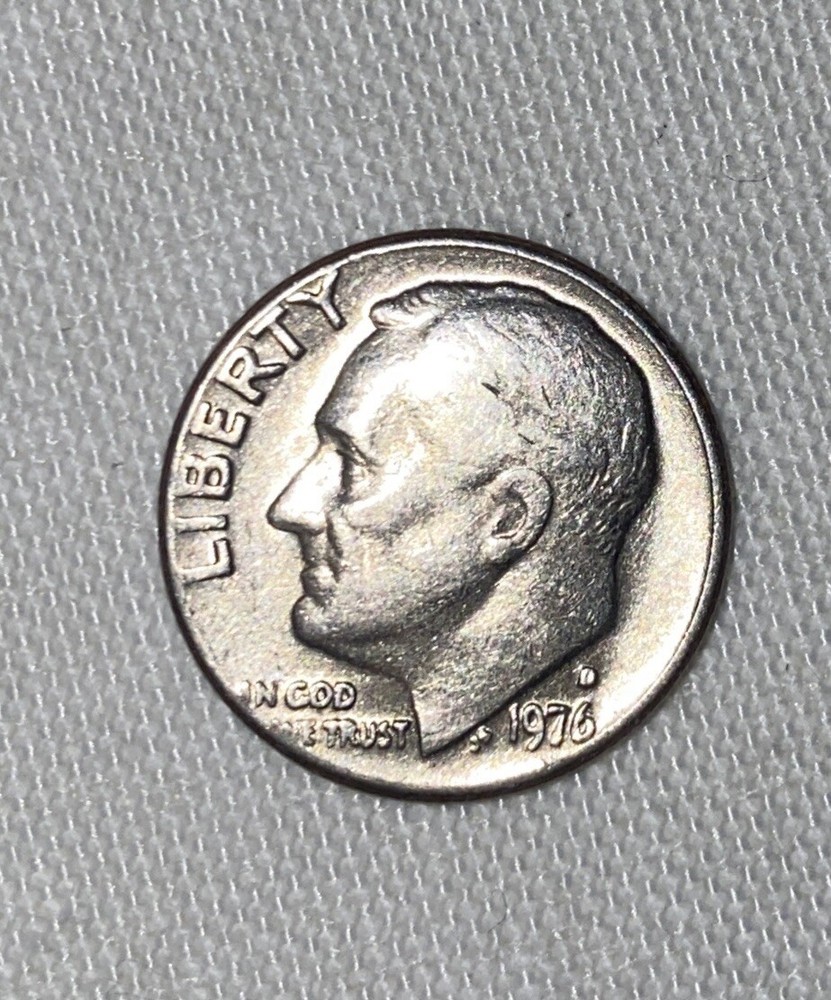 1976 Dime, Extra Leaf, Missing Letter Obverse Error, DD Reverse