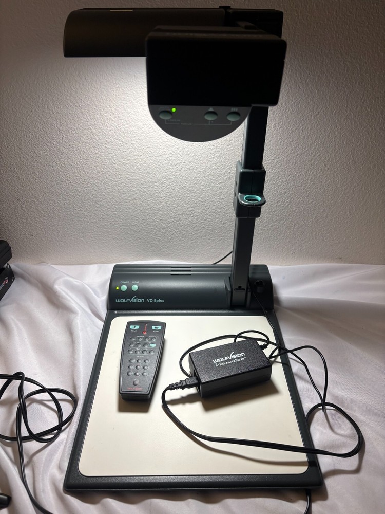 Wolfvision VZ-8Plus Document Folding Visualizer Overhead Projector  w/ Adapter &