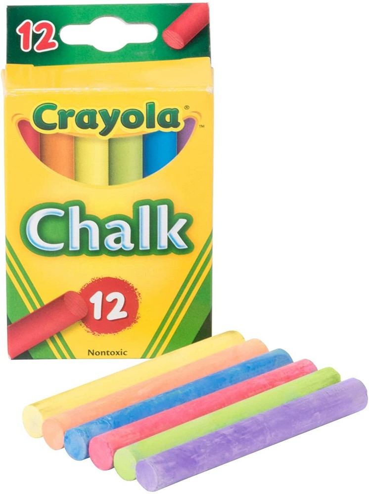 Crayola Chalk, Assorted Colors 24-Count Draws Write Smooth Clean lines - 2 Pack