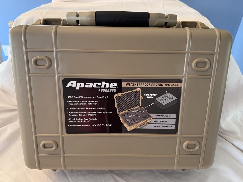Weatherproof Protective Hard Case tan Apache 4800 DRILLED HOLE