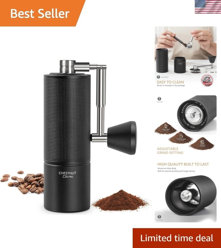 Chestnut C3S PRO Manual Coffee Grinder - Compact with Foldable Handle, Adjust...