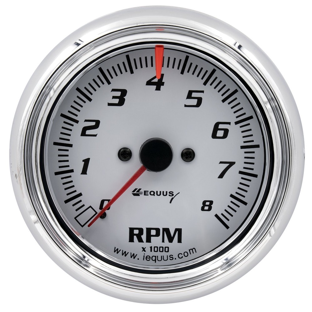 Equus 5078 3-3/8 Tachometer, White