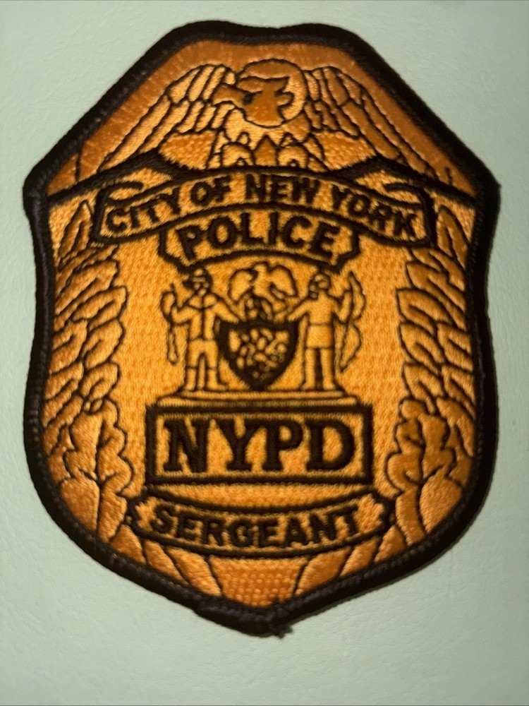 Nypd Sergeant Shield Patch. 4x3 Inch New Unused. From Dept.