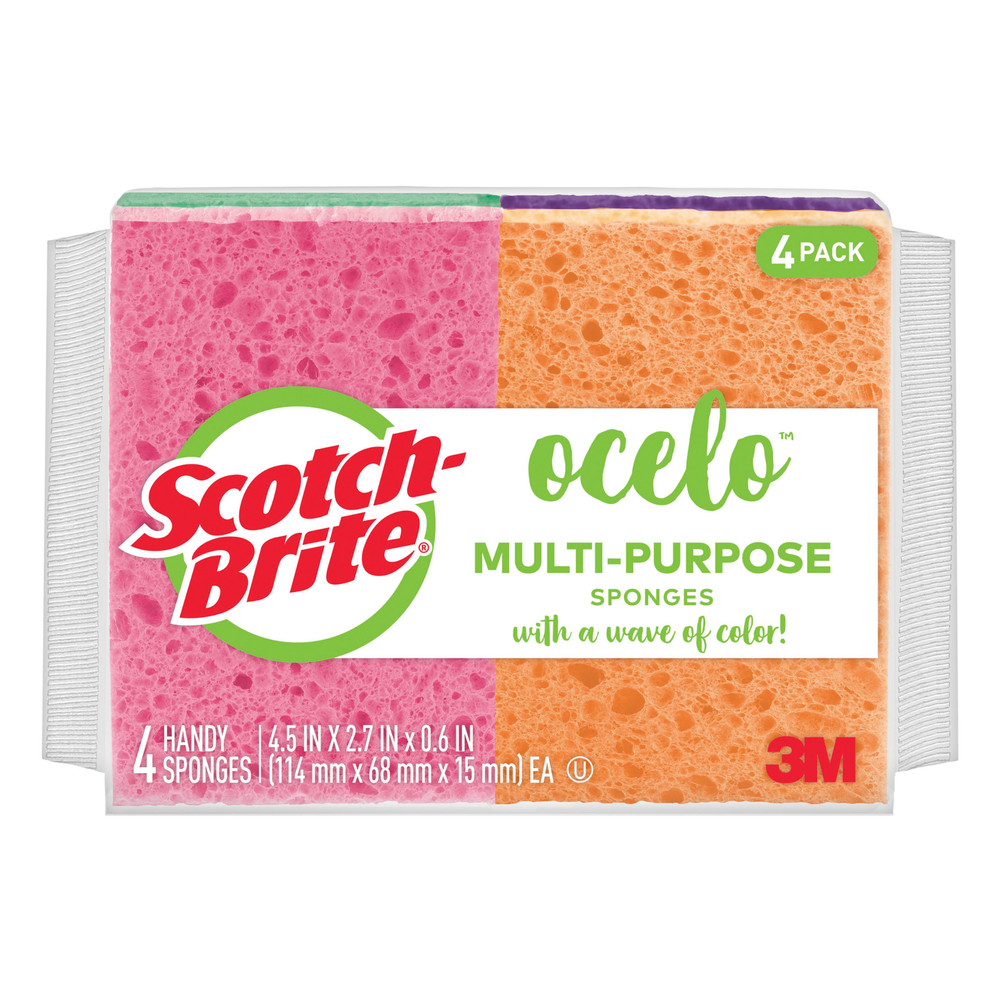 Scotch-Brite ocelo Multi-Purpose Sponges: 4-pack / Assorted (4 colors)