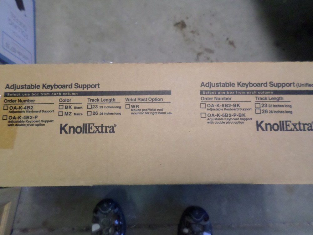 Knoll Under Desk Mount Adjustable Keyboard Tray