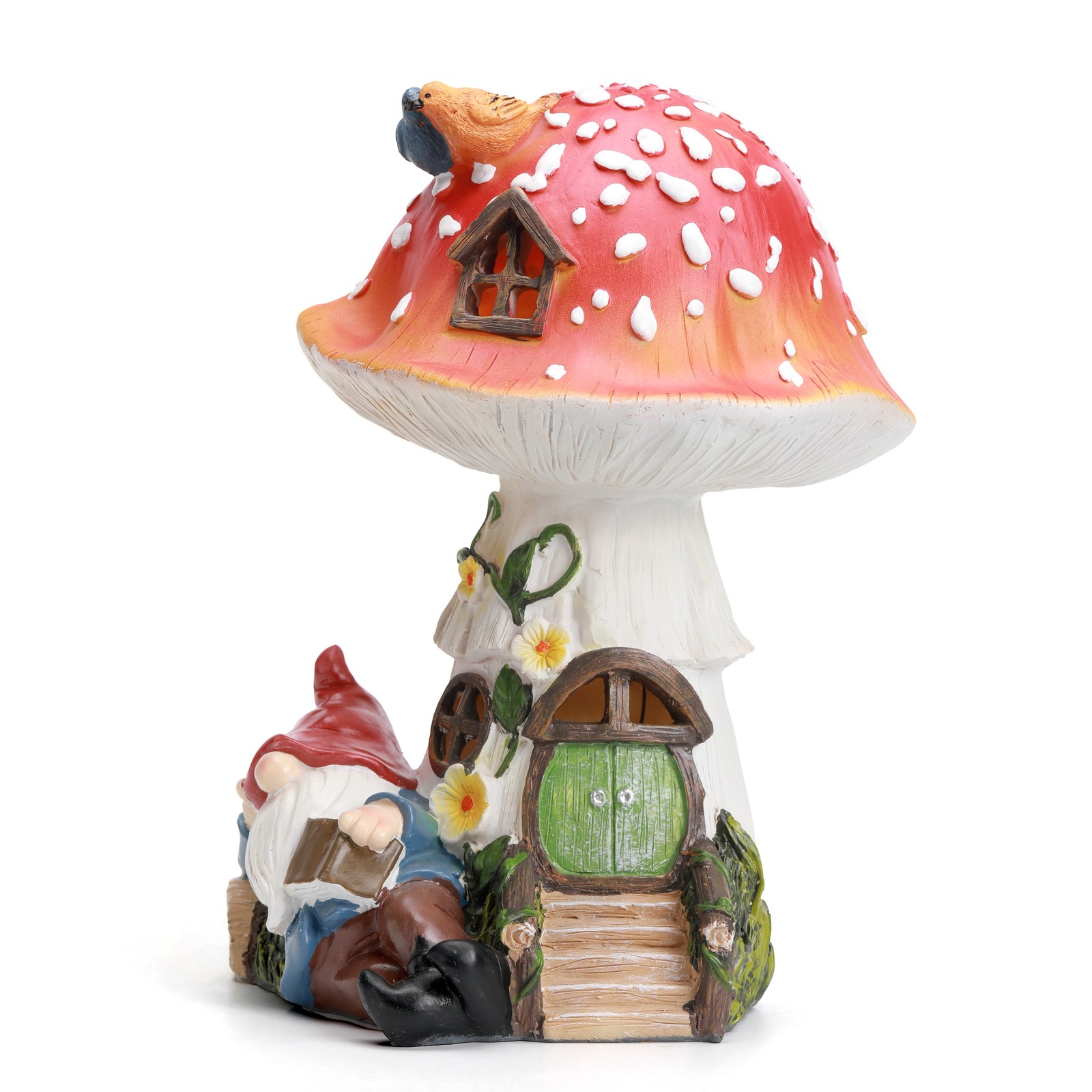 Fairyland Solar-Powered Mushroom Gnome with LED Lights – Festival Gift Set