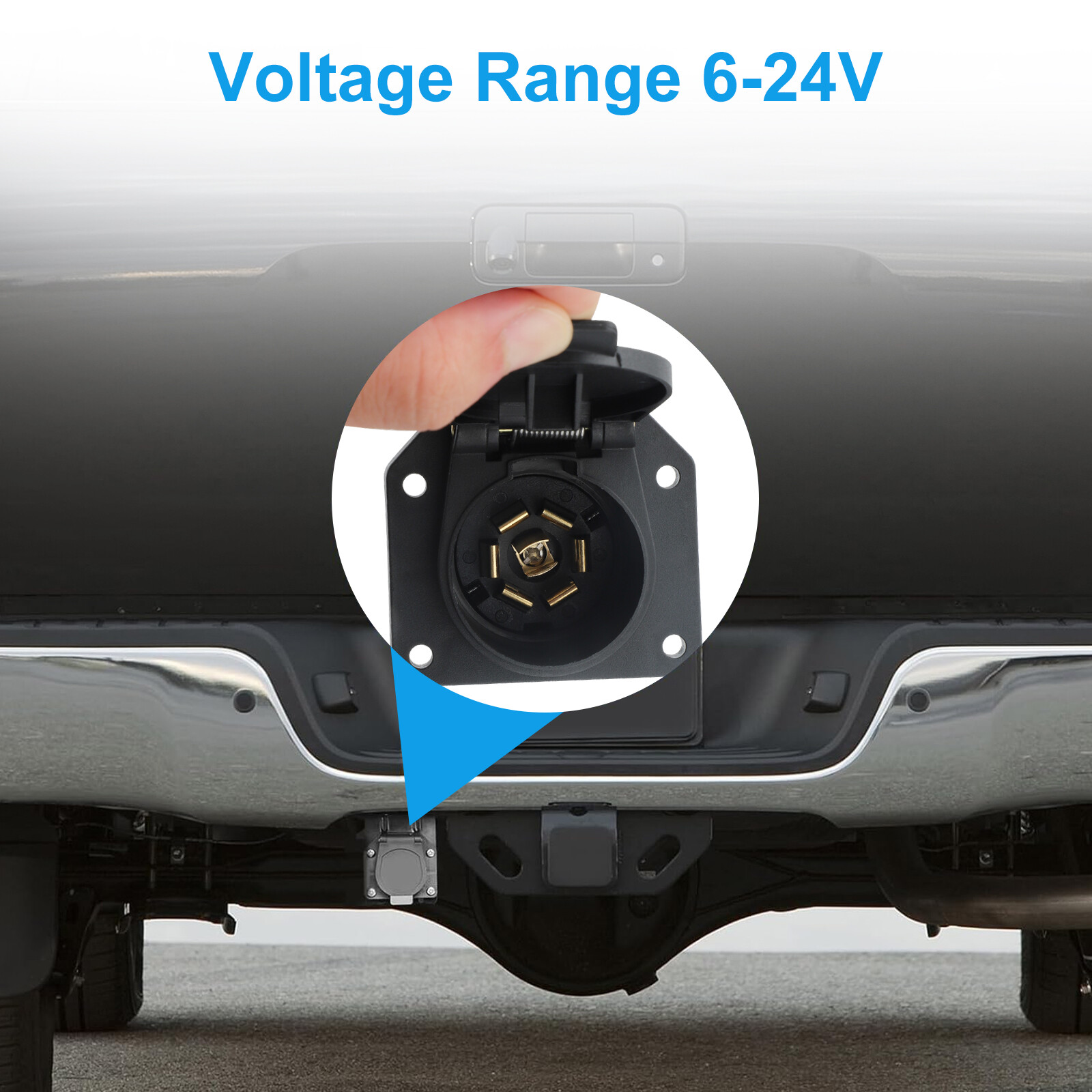 7 Way 7 Pin Trailer Plug RV Socket Wiring Harness Kit w/Bracket Screws for Truck