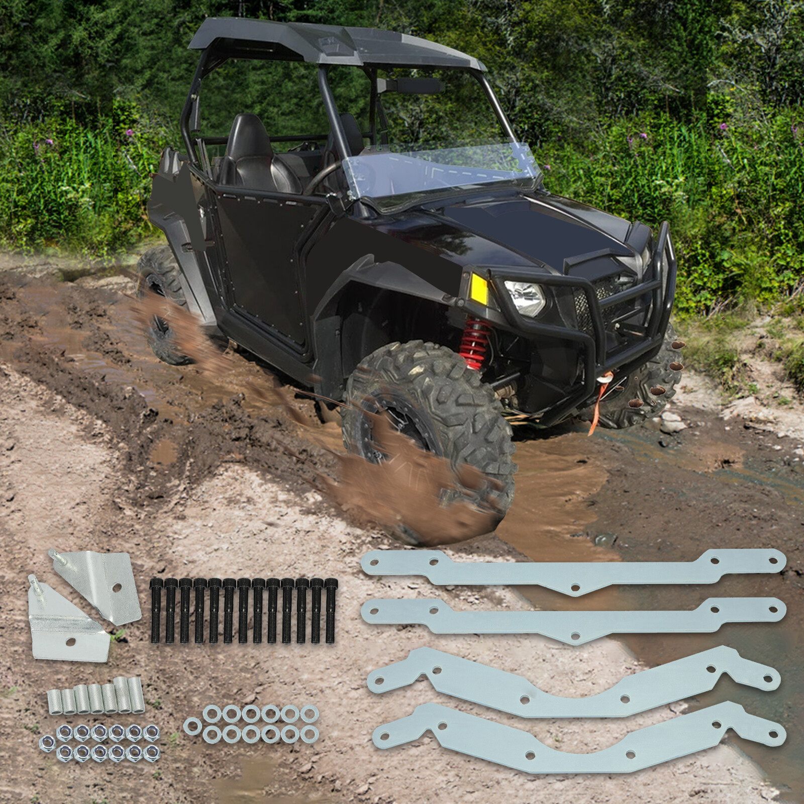 Zinc-Plated 3" Full Lift Kit+Sway Bar Quick Disconnect For Polaris RZR 800 07-14