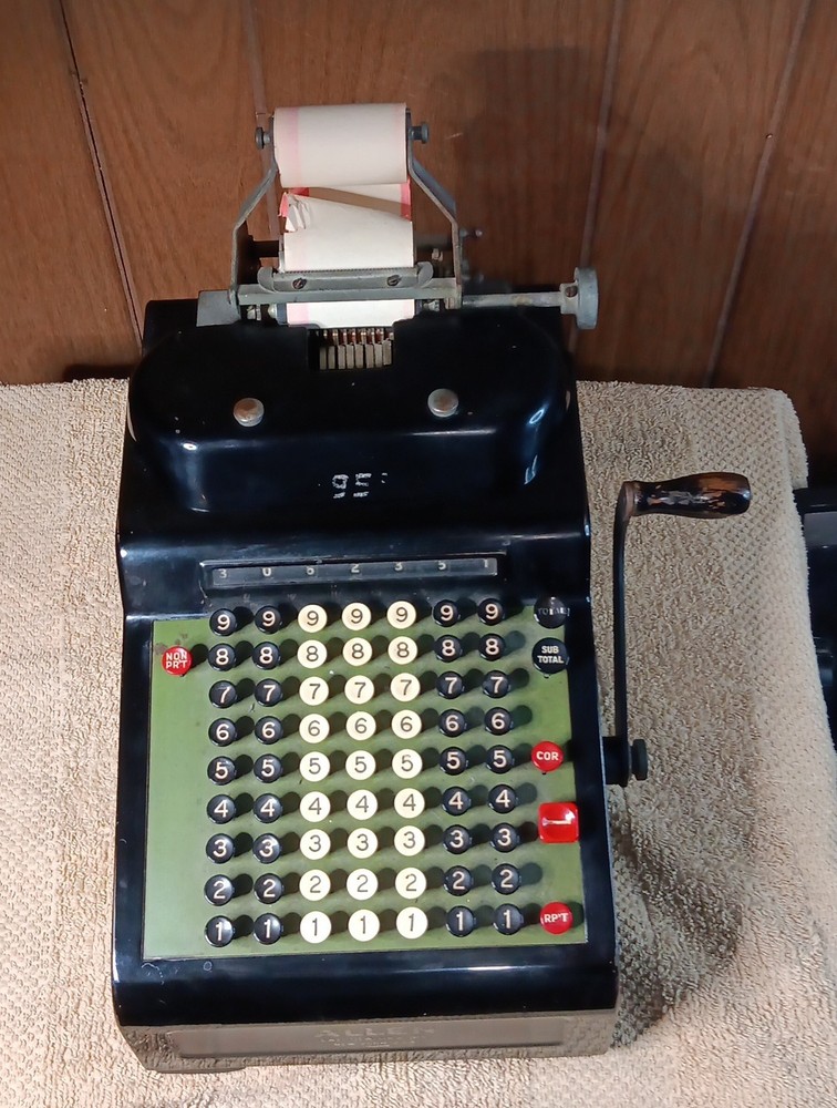 Vintage 1930s RC Allen 95 Calculator Adding Machine Nice Paint Read Description