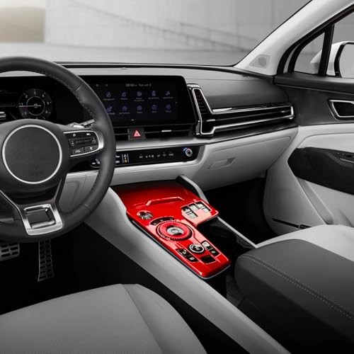 2PCS Automatic Gear Shift Panel Covers Interior Trim Compatible with Kia Red