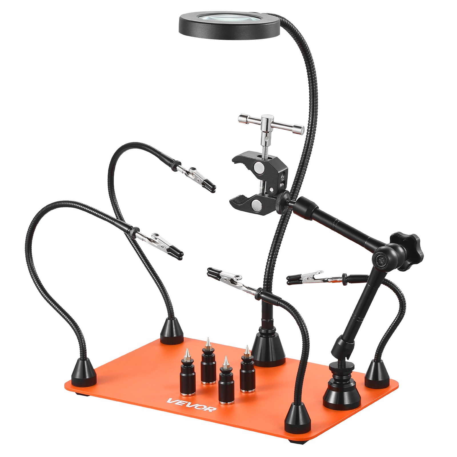 VEVOR Magnetic Helping Hands Soldering Station 3X Magnifying Lamp Air Gun Holder