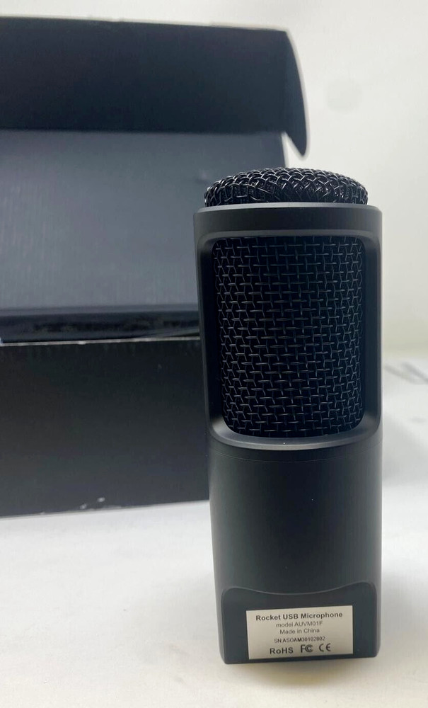 Aluratek Rocket Omnidirectional USB Studio Microphone for Podcast Streaming