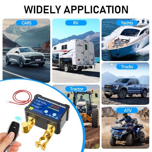 Remote Battery Disconnect Switch 12v, 250A, Upgrade Smart Voltage Car Kill