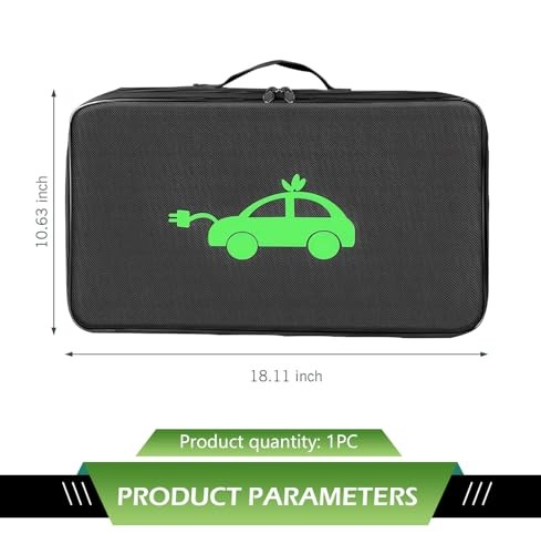 EV Charging Cable Storage Bag, Waterproof Car Tools Cable Bag, Portable
