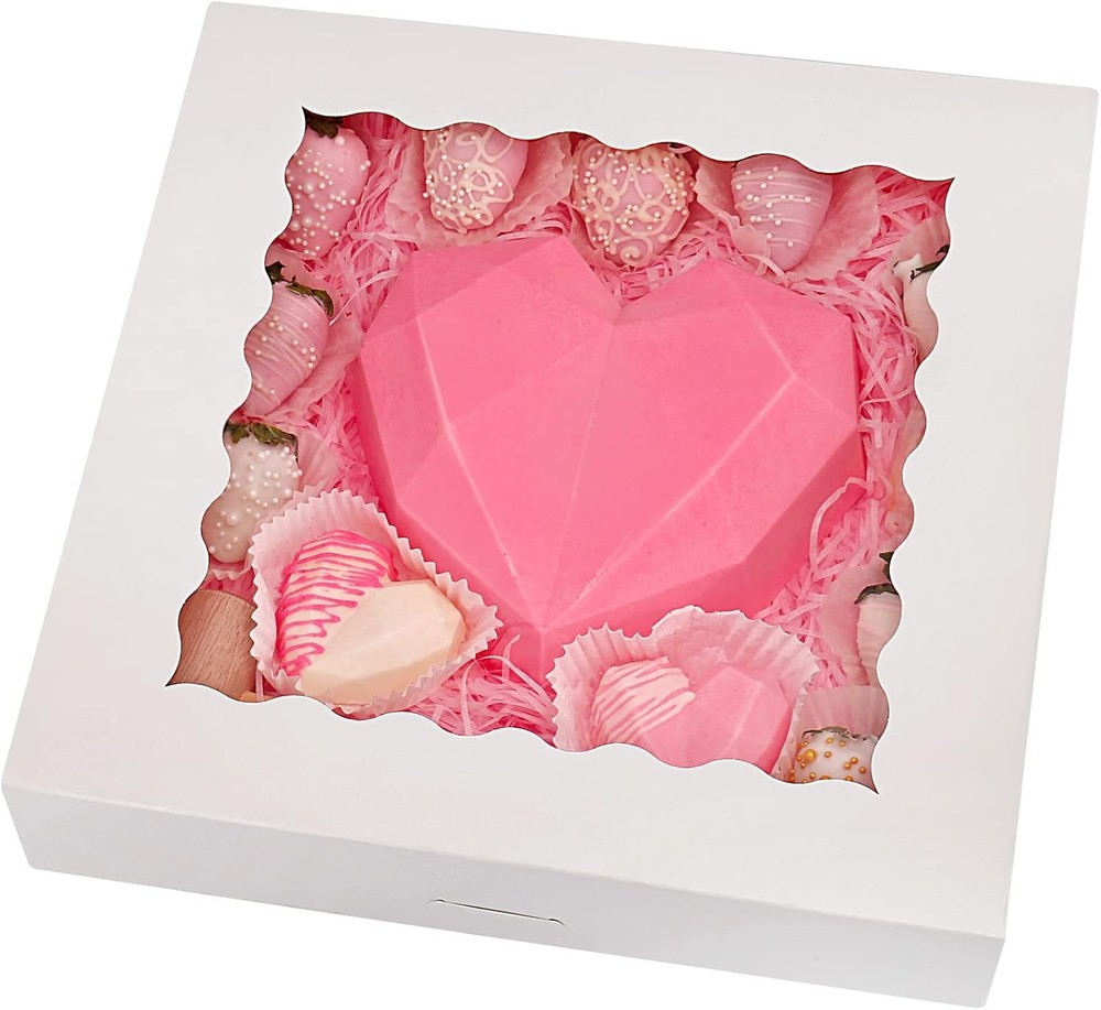Pie Boxes, Bakery Boxes with Window, White Cookie Boxes, Auto-up