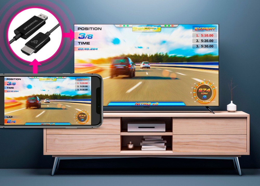 Aluratek - Streamcast Wireless HDMI Display/TV adapter for PC/Mobile/Tablet