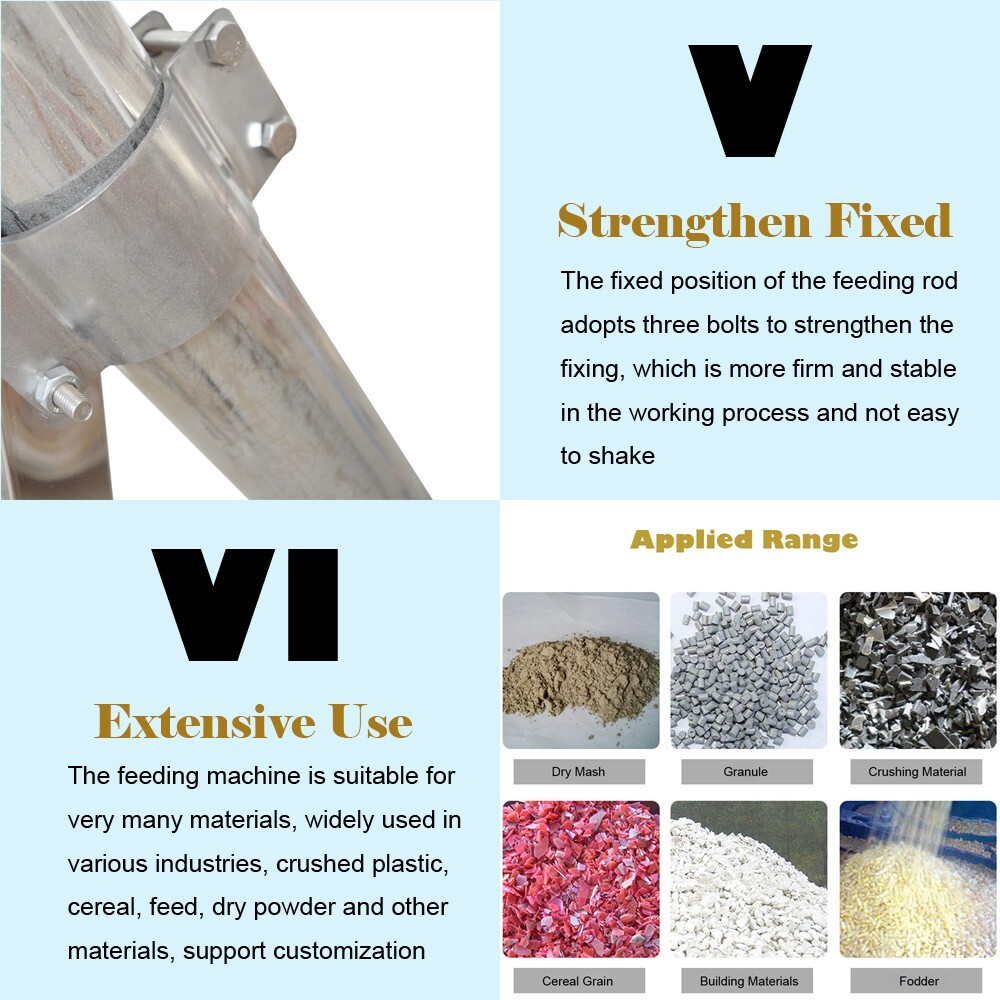 Materials Conveyor Granules Grain Feeder 220V Feeding Machine with Spring