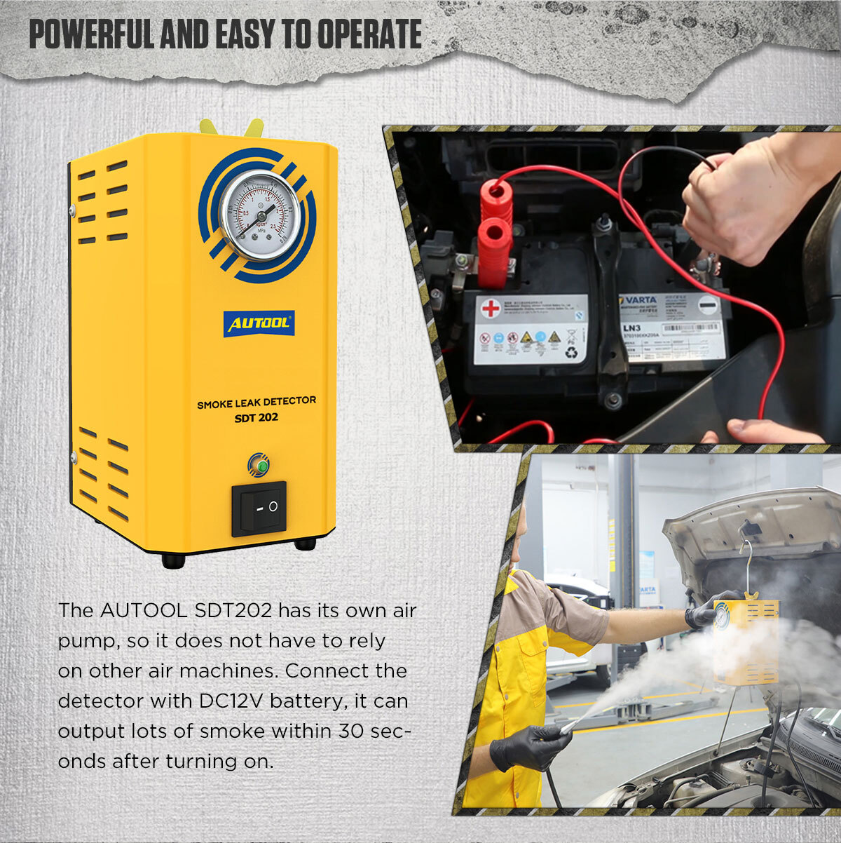 AUTOOL SDT202 EVAP Smoke Machine Automotive Fuel Pipe Smoke Leak Detector Tester