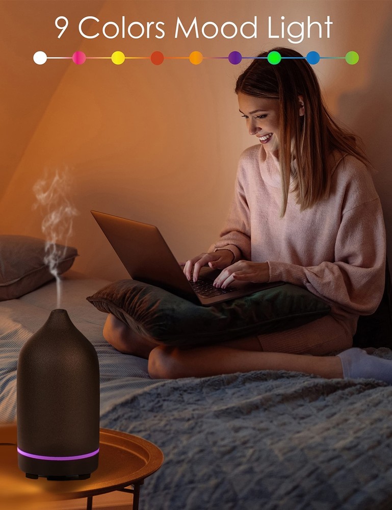 Essential Oil Diffuser,Handcrafted Ceramic Diffuser for Home,Ultrasonic Cool ...