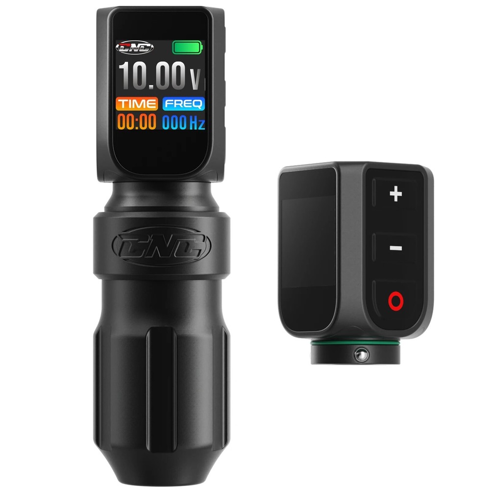 CNC E77 Wireless Tattoo Machine Adjustable Stroke LED Screen 2 Batteries CASE