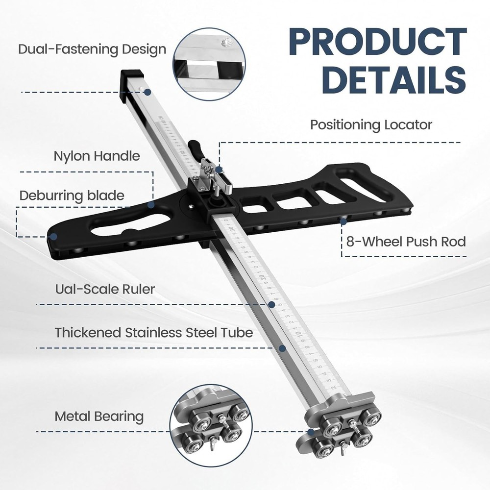 Versatile Hand-Powered Drywall Cutter for Precise Cuts - 3/8 & 1/4" Compatible