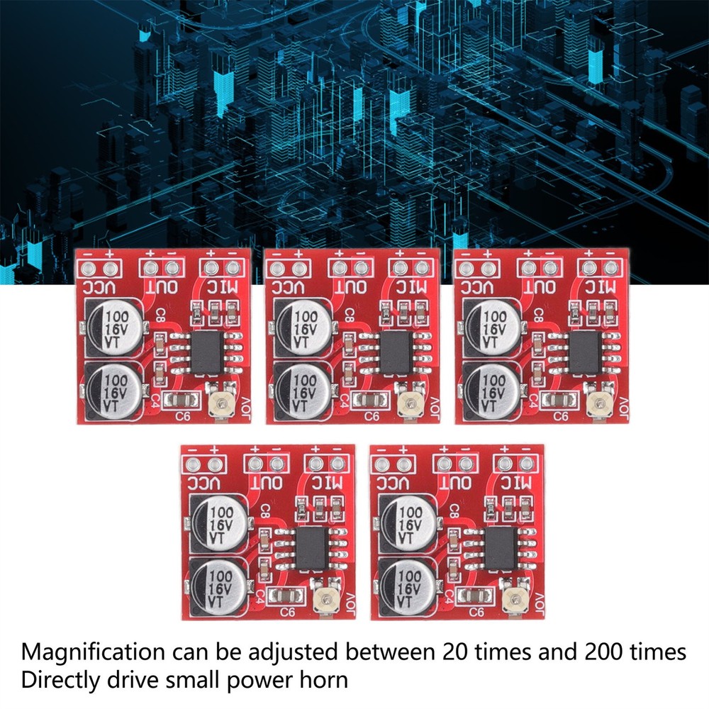 5Pcs LM386 DC4V-12V Electret Microphone Amplifier Module Board DC4V‑12V