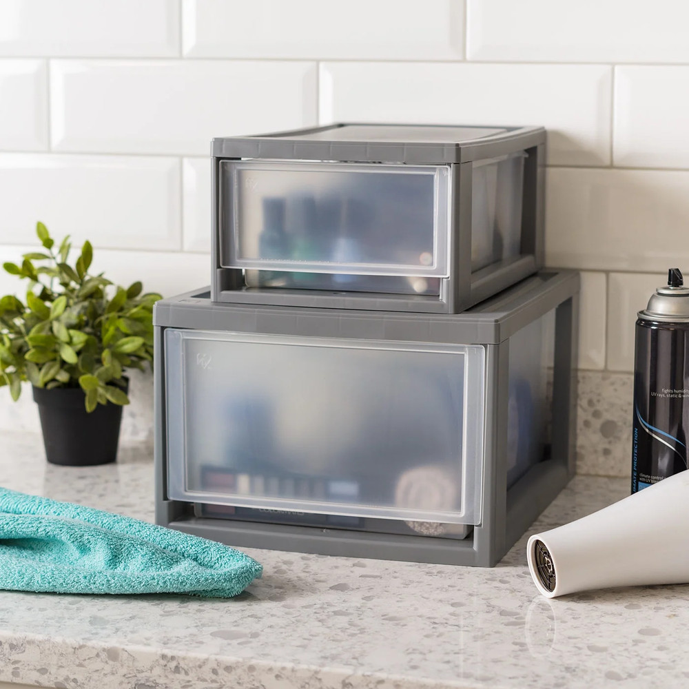 IRIS 6 Qt Small Plastic Drawers, under Bed Storage Bins, Stackable, Modular 5Pk