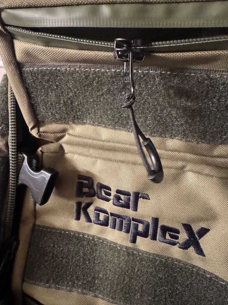 "Bear Komplex" Durable Tactical (Green) Backpack, 1 broken zipper, 4+ pockets