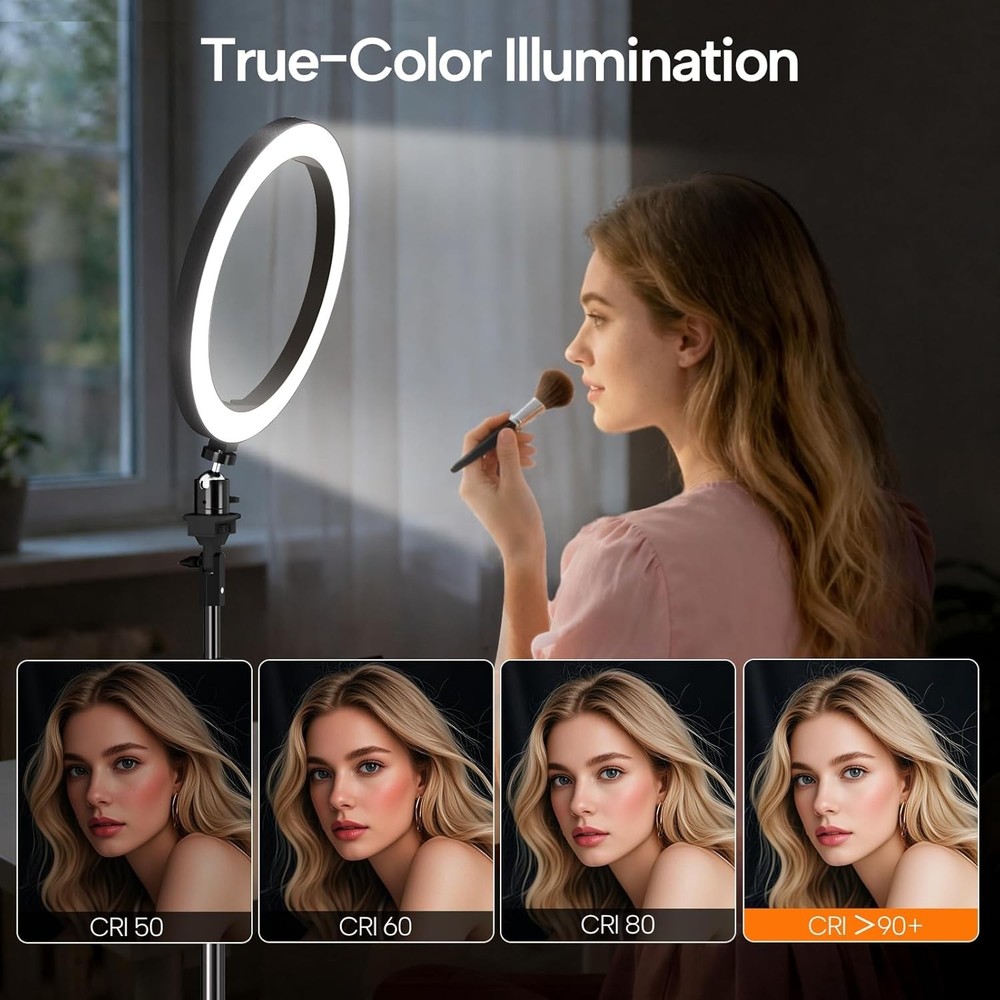 10 Inch Ring Light with Extendable Tripod Bluetooth Remote Makeup Live Streaming