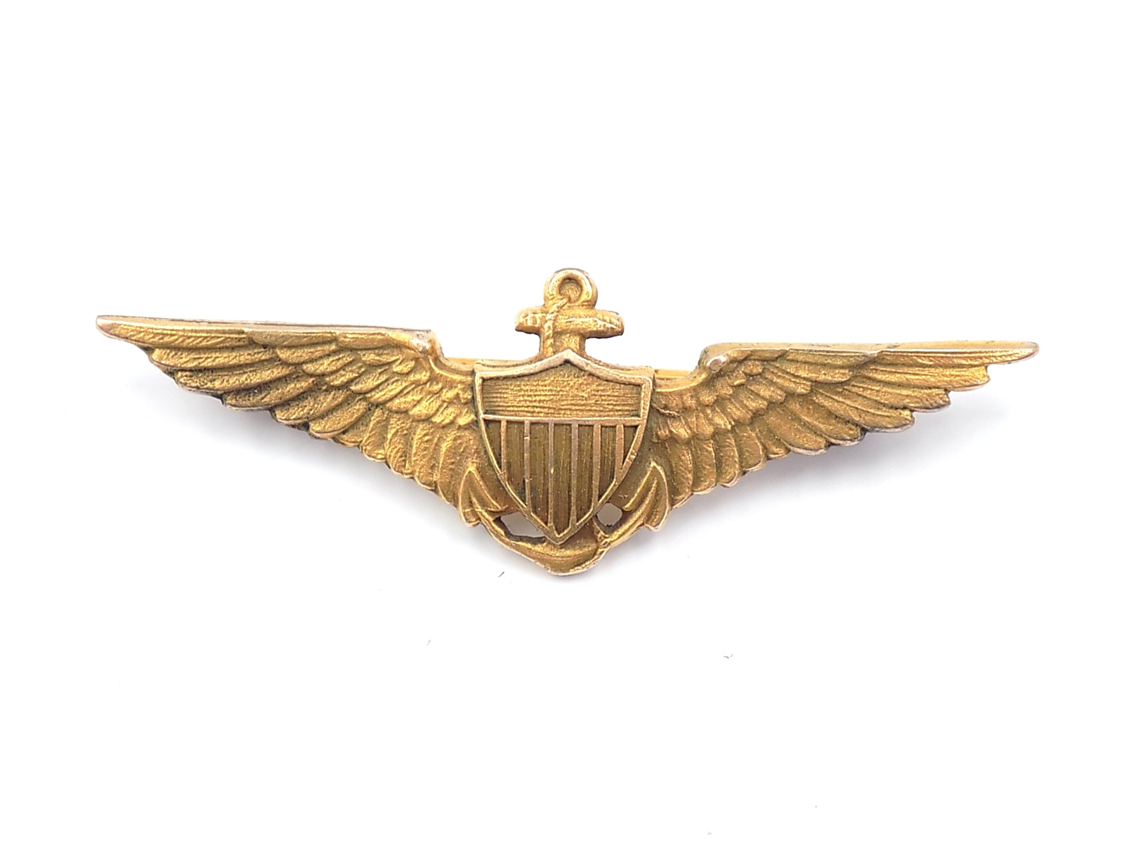 Original 1920s US Navy Naval Aviator Pilot Wings  Cap Badge Robbins Co.