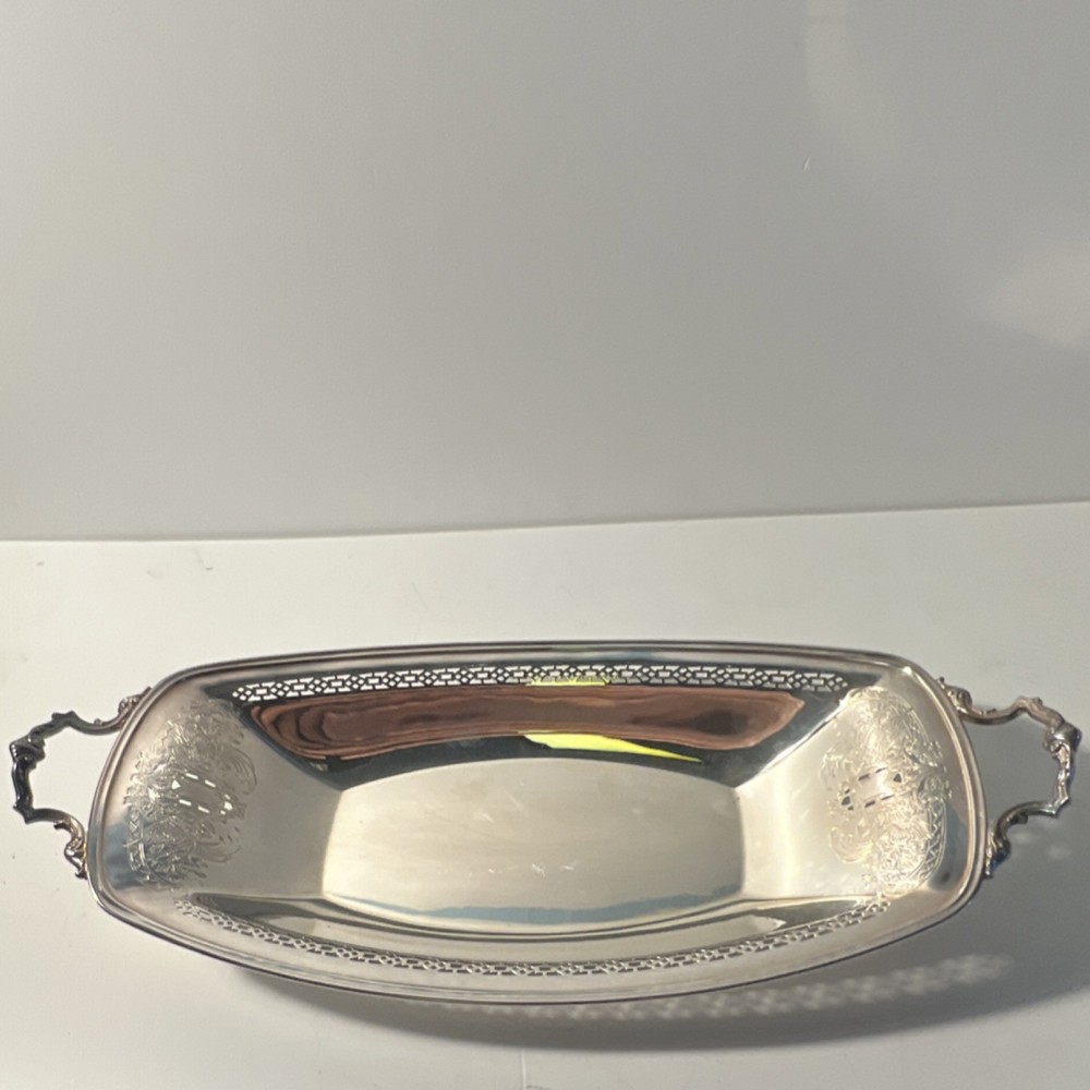 E.P.N.S. Silverplate Rectangular Ornate Platter Tray with Handles