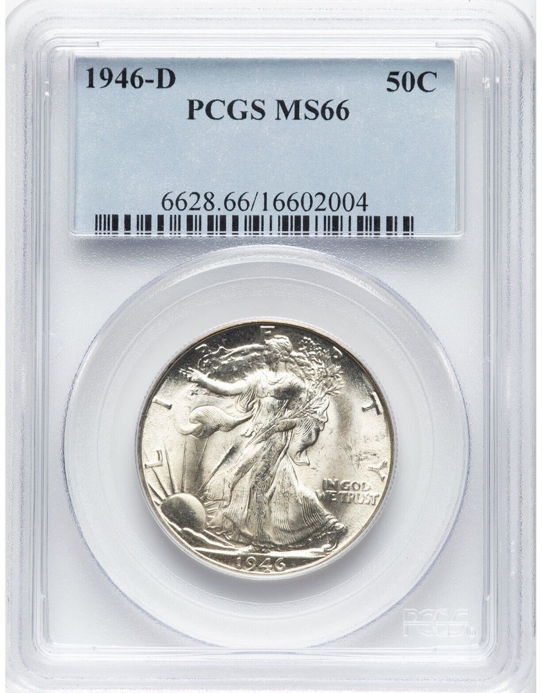 1946-D WALKING LIBERTY HALF DOLLAR PCGS MS66