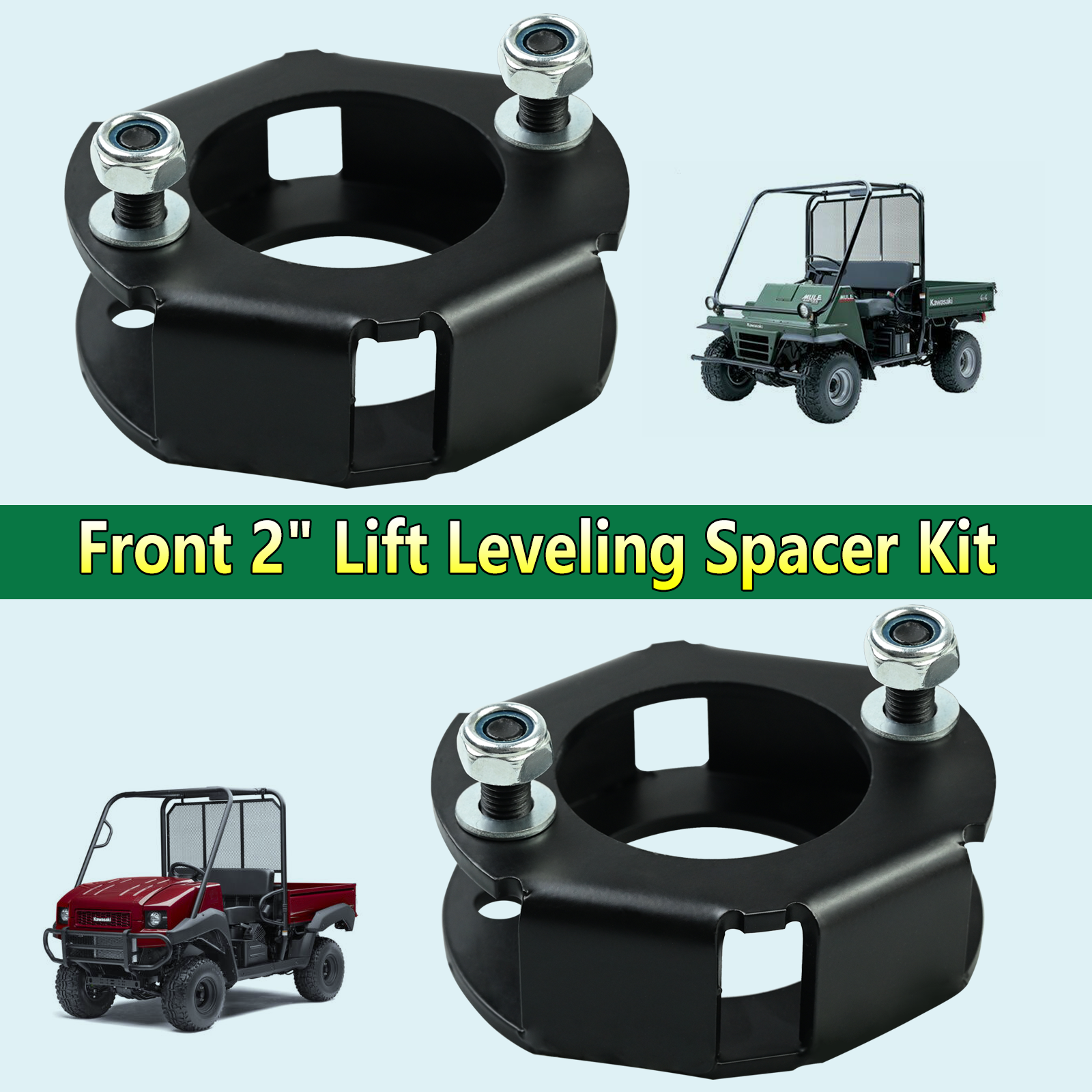 2" Front Lift / Leveling Spacer Kit For Kawasaki Mule 2510 4010 4000 Series