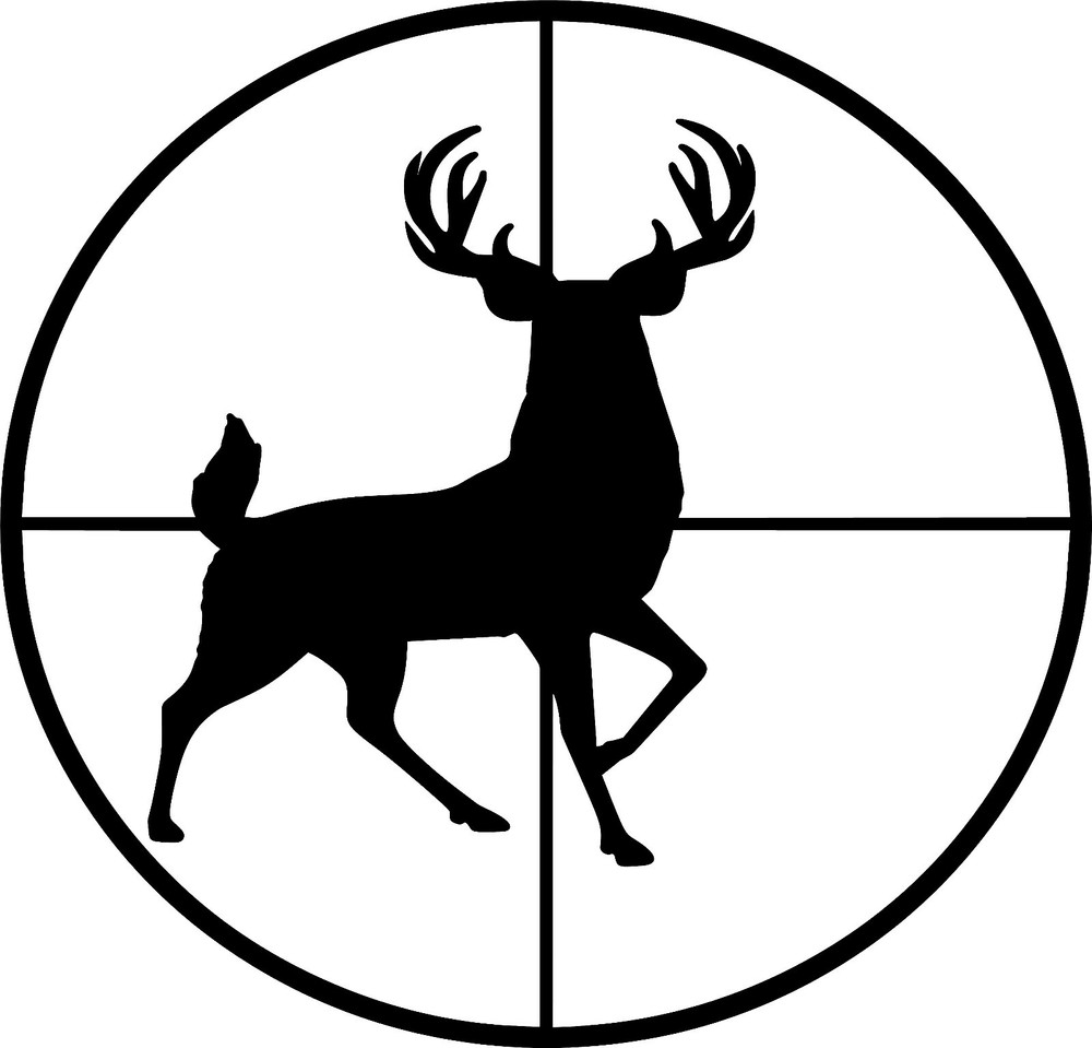 Deer in Scope/Sight Vinyl Decal-Multiple Sizes & Colors