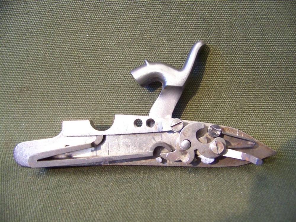 VERY GOOD-NOS Large Size Muzzle Loading Percussion Lock W/extra parts By Silers