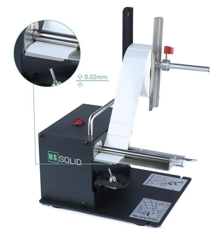U.S. Solid Automatic Label Dispenser Machine - Clear Labels - Width 10-115MM