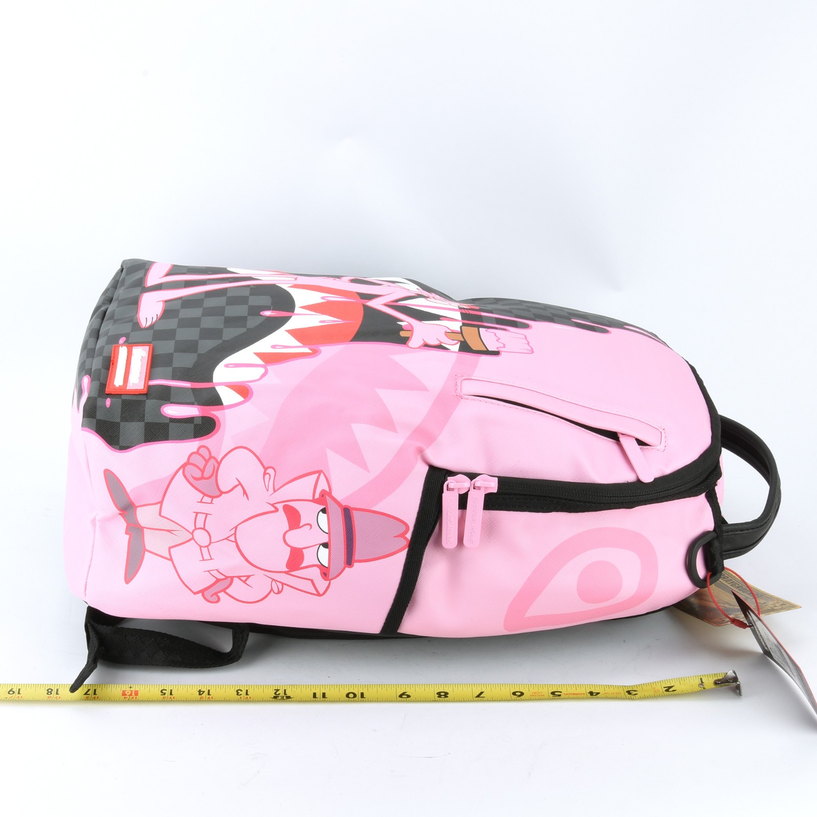 Sprayground Shark Pink Panther Pink Painter Backpack Zippered Unisex Plaid