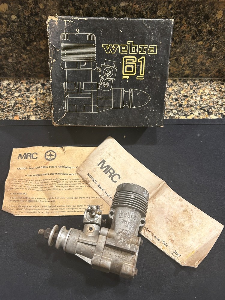 Webra RC airplane engine box in poor condition