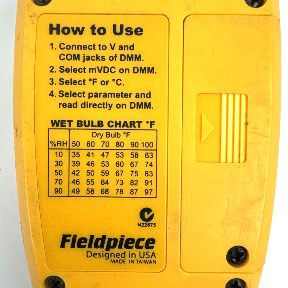 Fieldpiece Model ARH4 Digital Sling Psychrometer Accessory Head TESTED