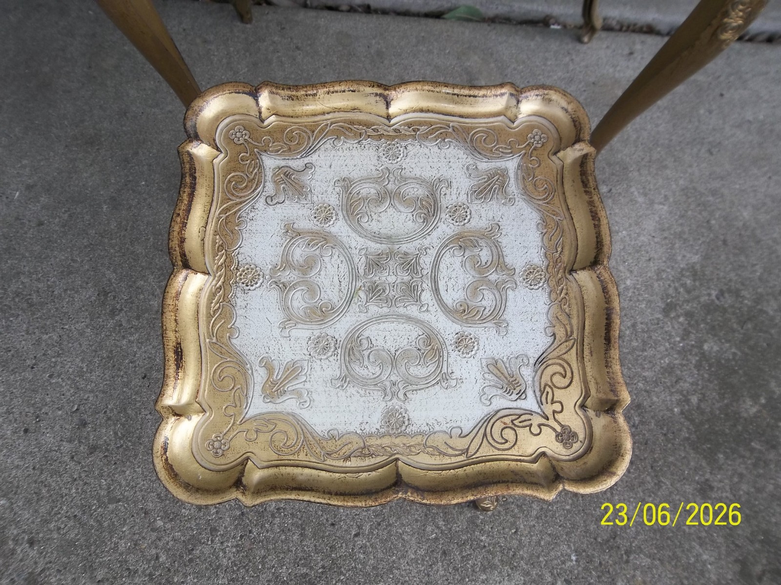 Vintage 1950s - 60"s Italian Florentine Gilded Plastic Nesting Tables - Set of 3