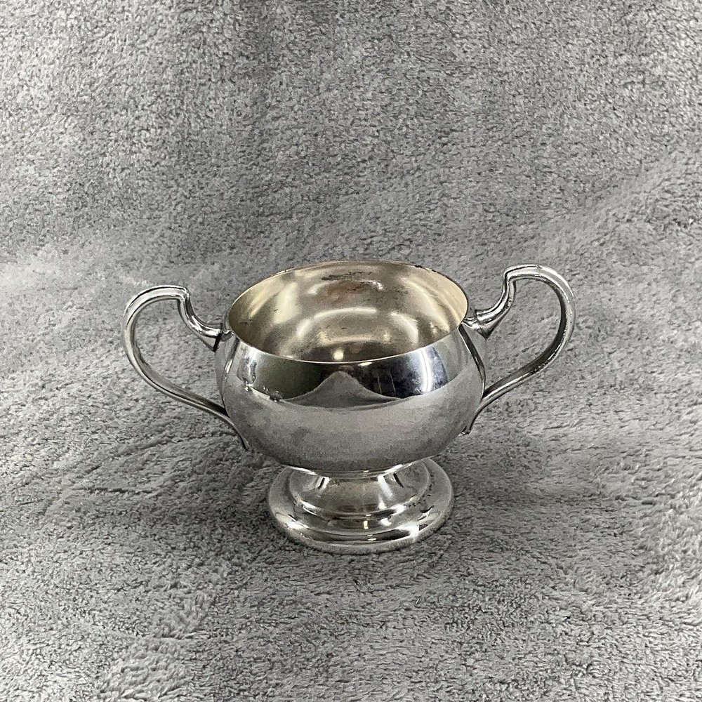 Vintage B.M.C Silver Plated Sugar Bowl Double Handle