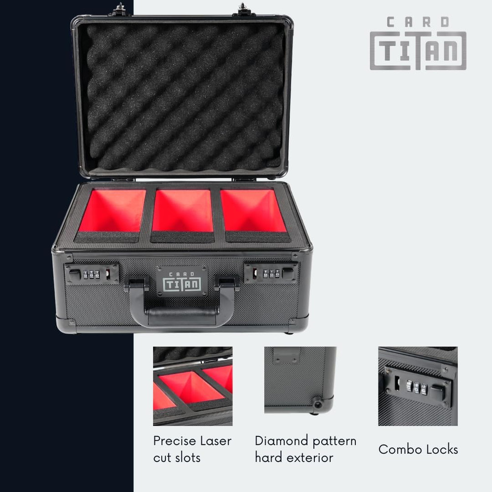 Premium Lockable Trading Card Storage Box - 3 Row Caddy