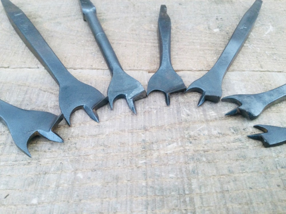 Vintage Carpentry Drill Brace Bits Selection & Tool Roll Woodworking Auger Bits
