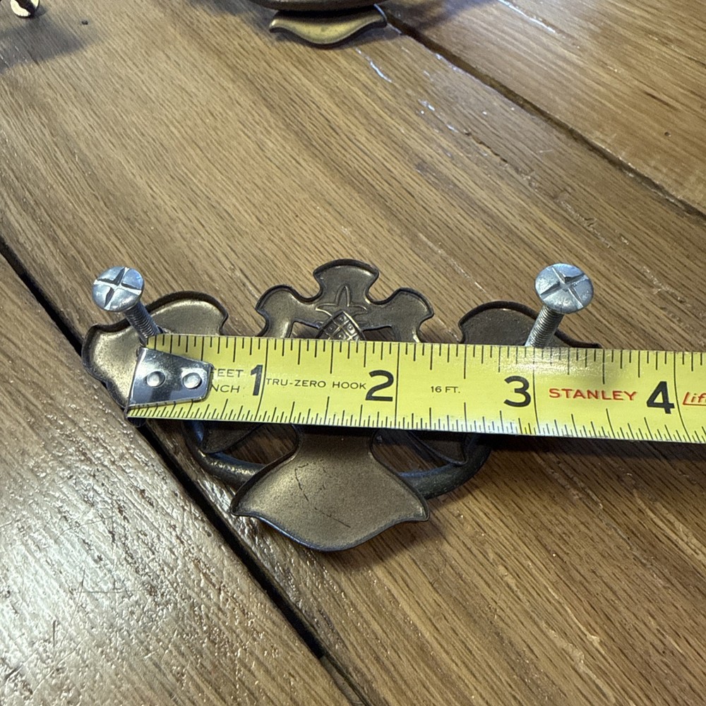 8 medium Brass Drawer Pulls Drop Bail Pineapple Design Bat Wing