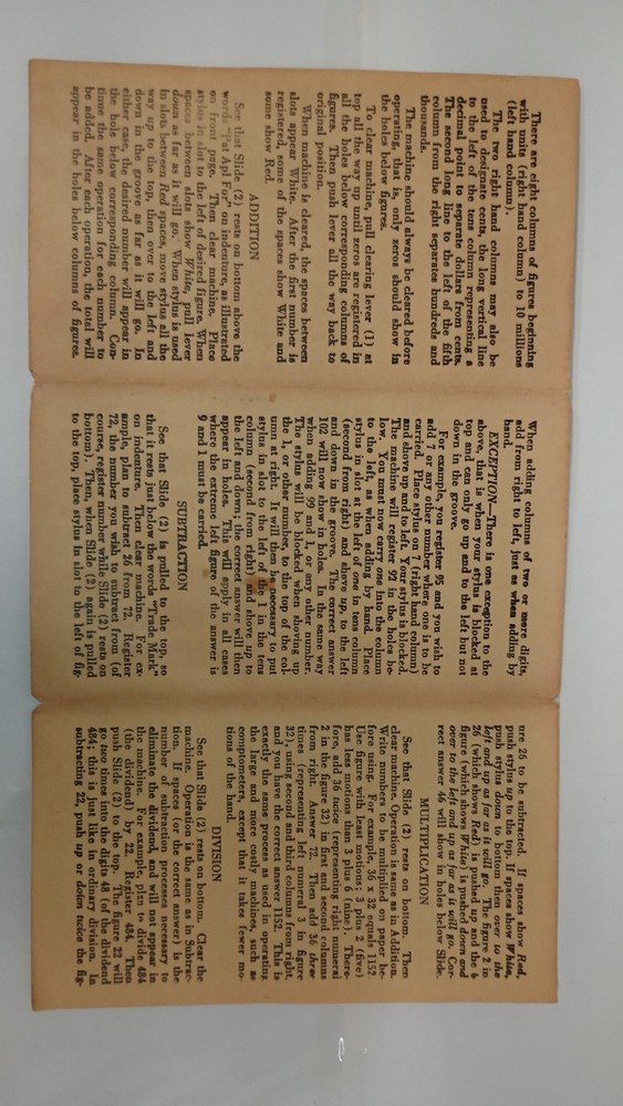 Tasco Arithmometer Early Hand Held Adding Machine, No Stylus.